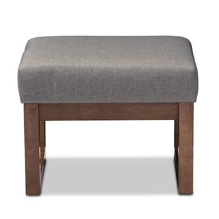 Baxton Studio Yashiya Mid-century Grey Upholstered Ottoman Stool 123-6819